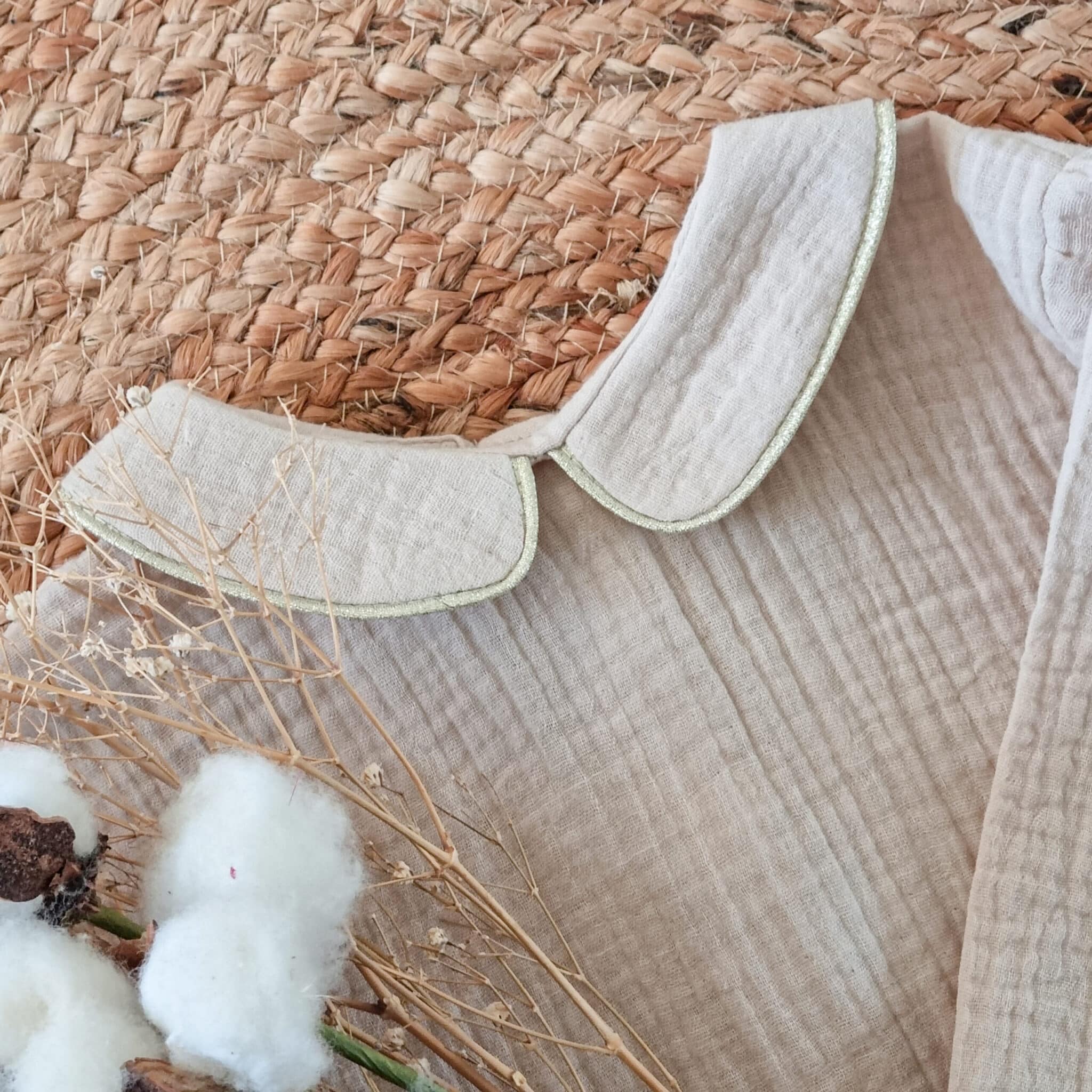 Blouse bébé enfant en double gaze – Image 2