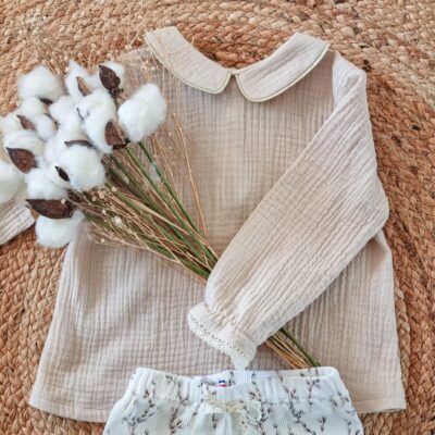 Blouse bébé enfant en double gaze