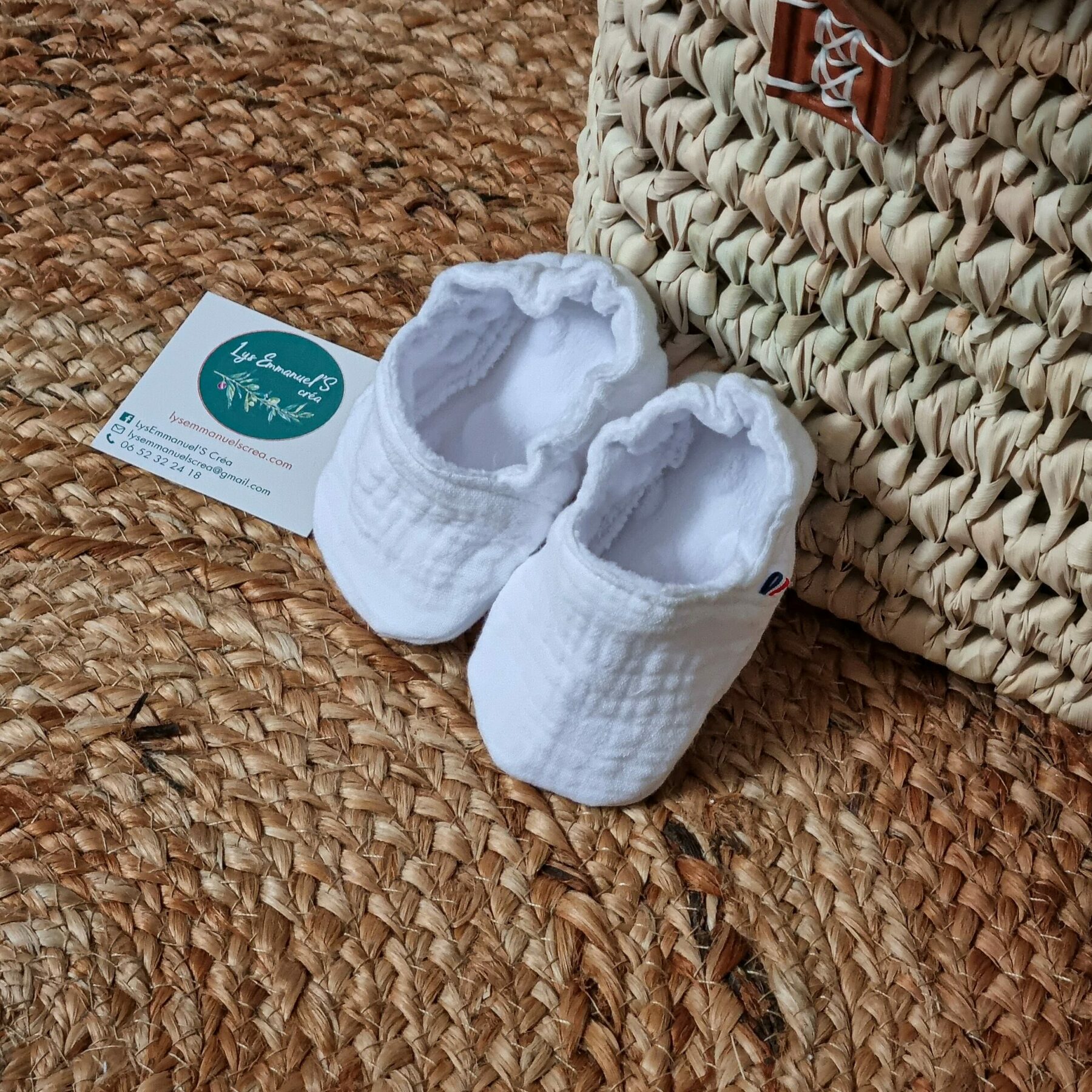 Chausson souple bébé en double gaze de coton été/hiver