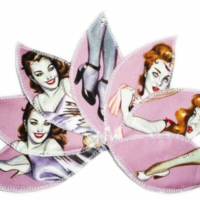 Pad interlabial lavable PIN-UP ZOMBIE (lot de 7) Taille L - Tampons interlabiaux écologiques - Pétales interlabiaux - Tampon alternatif et écoresponsable
