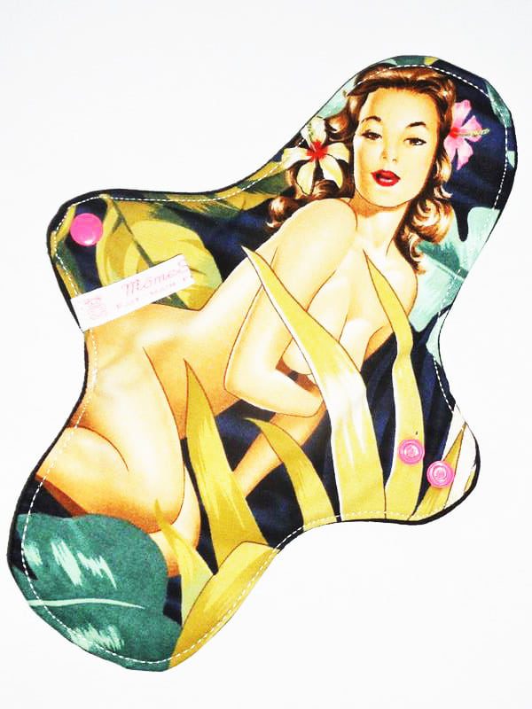 Serviette hygiénique lavable flux forts (L) - PIN-UP - Zéro déchet - shl - serviette périodique