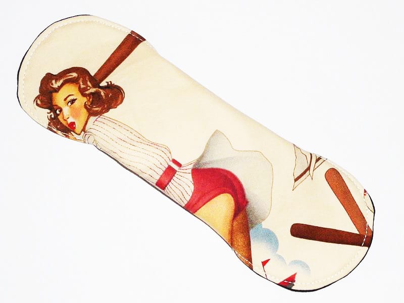 Serviette hygiénique lavable flux forts (L) - PIN-UP BASE BALL - Zéro déchet - shl - serviette périodique
