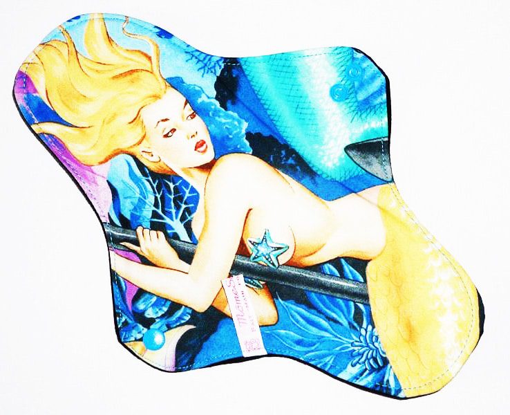 Serviette hygiénique lavable flux abondants et nuit (XL/ Nuit) - PIN-UP SIRENE - Zéro déchet - shl - serviette périodique