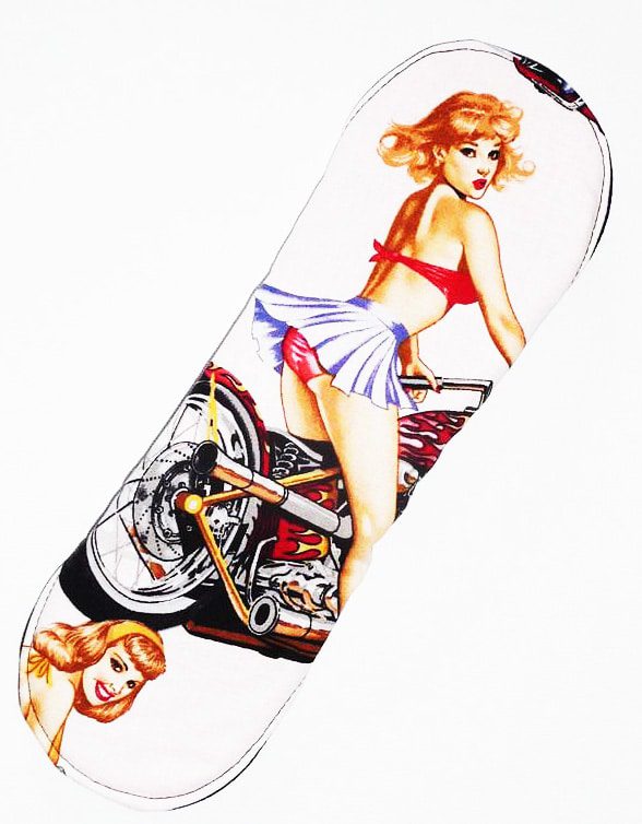 Serviette hygiénique lavable flux normaux (XL/NUIT) - PIN-UP BIKER - Zéro déchet - shl - serviette périodique