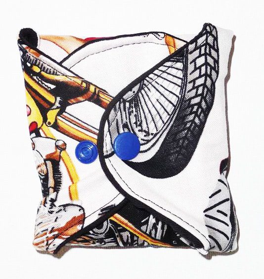 Serviette hygiénique lavable flux normaux (XL/NUIT) - PIN-UP BIKER - Zéro déchet - shl - serviette périodique