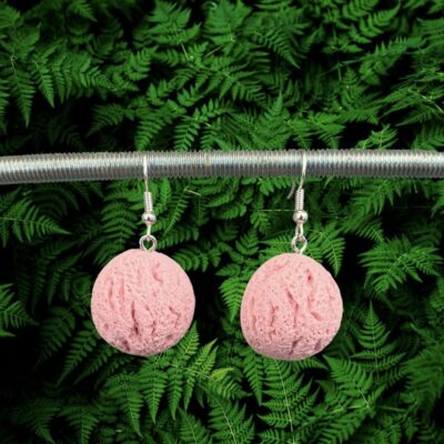 Boucles d'oreilles boule de glace rose