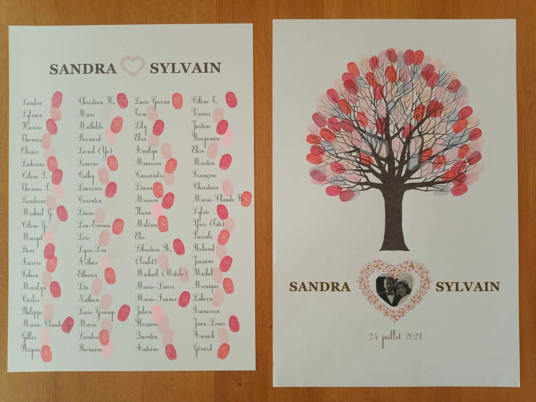 Arbre à empreintes personnalisé, avec liste des invités. – Image 8