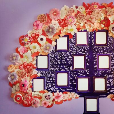 Arbre généalogique artistique personnalisé "Bouquet de fleurs"