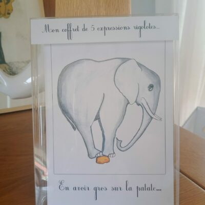 Coffret de 5 cartes postales rigolotes.