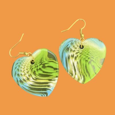 Boucles d'oreilles cœur en résine