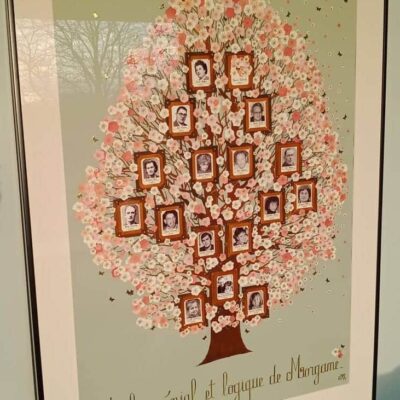 Arbre généalogique artistique personnalisé "Nuit étoilée")