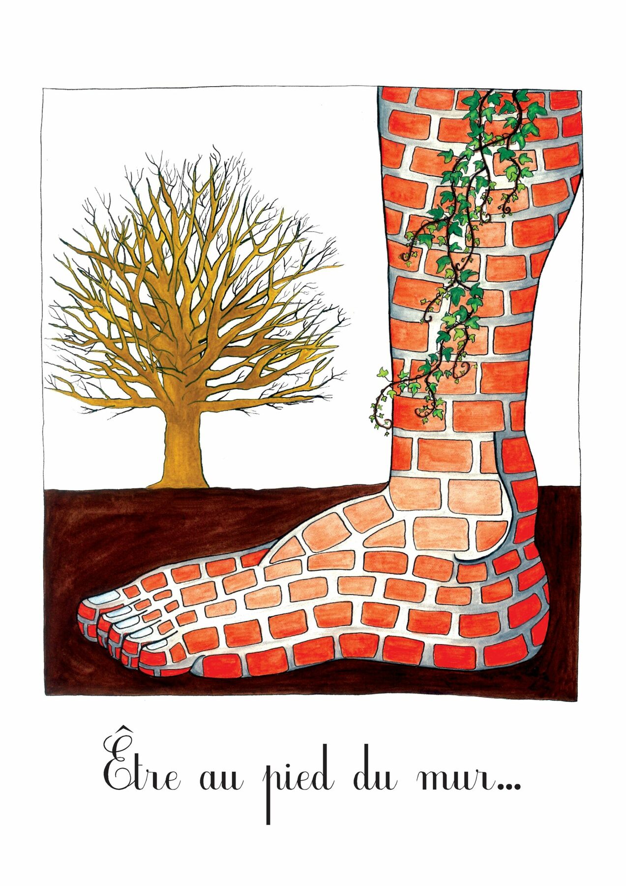 Affiche illustration numérotée x40 "Etre au pied du mur".