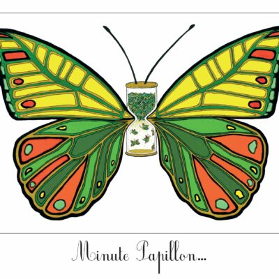 Affiche illustration numérotée x20 "Minute papillon".