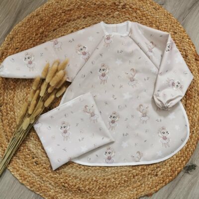 Bavoir manches longues motif souris taille 0/12 mois