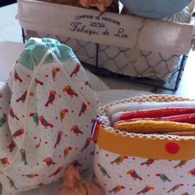 petit panier lingettes et son filet de lavage