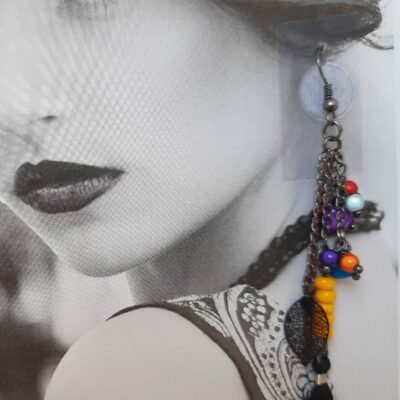 Boucles d'oreilles longues multicolores