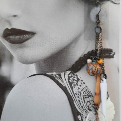Boucles d'oreilles longues multicolores