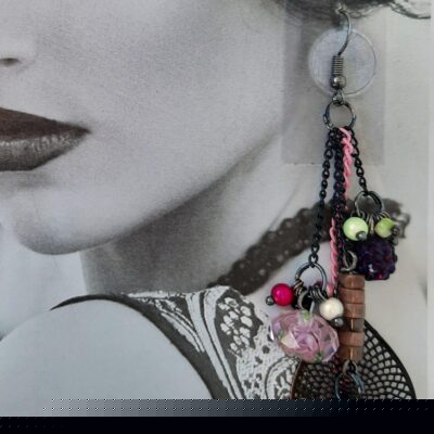 Boucles d'oreilles longues multicolores