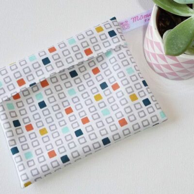 Pochette imperméable lavable et réutilisable CUBE RETRO