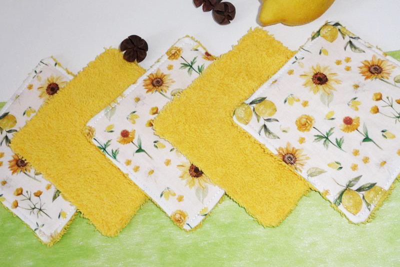 Grandes lingettes lavables Bio (lot de 5) YELLOW LIFE