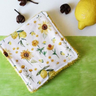 Grandes lingettes lavables Bio (lot de 5) YELLOW LIFE