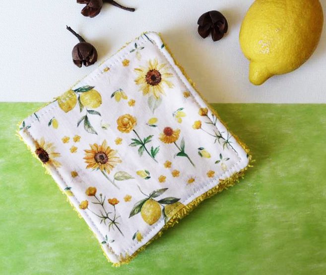 Grandes lingettes lavables Bio (lot de 5) YELLOW LIFE