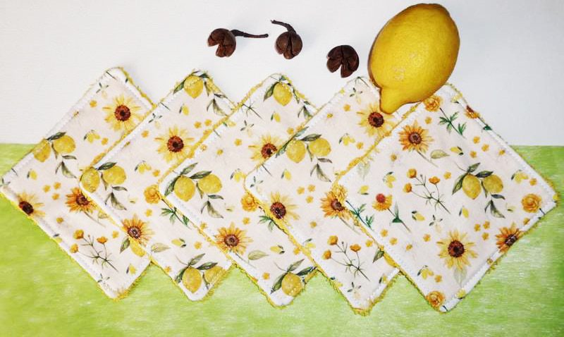 Grandes lingettes lavables Bio (lot de 5) YELLOW LIFE