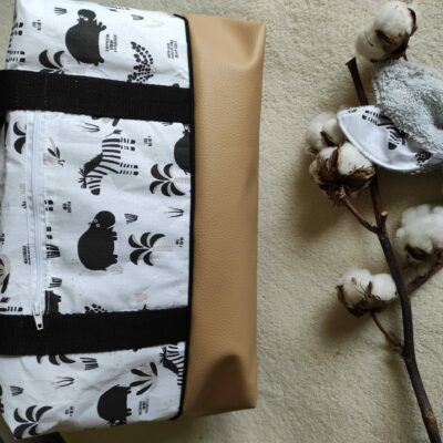 Sac à langer "zèbre safari" petit modèle