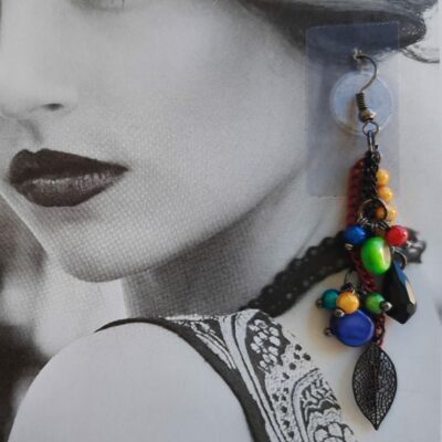 Boucles d'oreilles longues multicolores