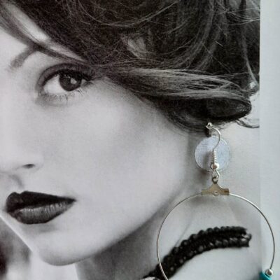 Boucles d'oreilles créoles Pierre turquoise