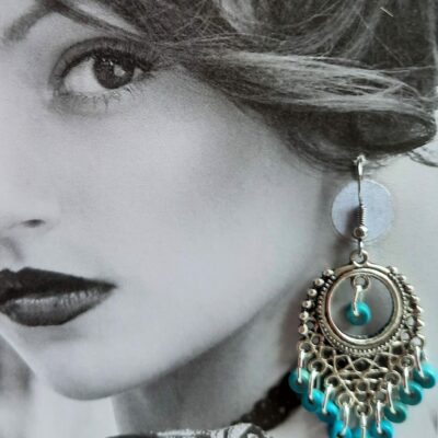 Boucles d'oreilles estampes Pierre turquoise