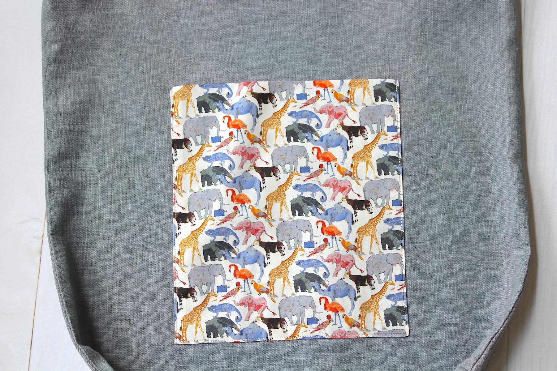 tote bag en lin et liberty