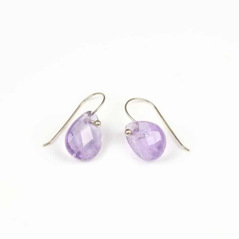 Boucles d'Oreilles Goutte Améthyste 925