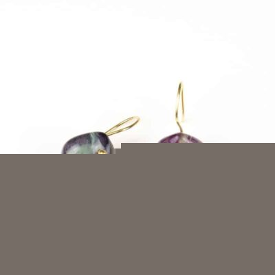 Boucles d'Oreilles Discrète Fluorite n°3