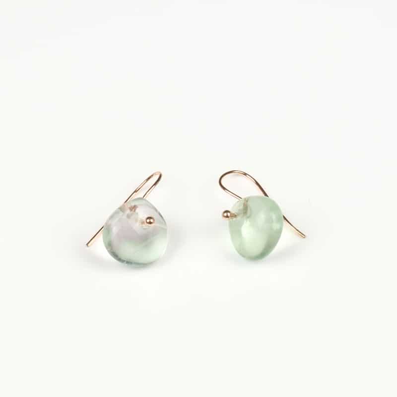 Boucles d'Oreilles Discrète Fluorite n°1
