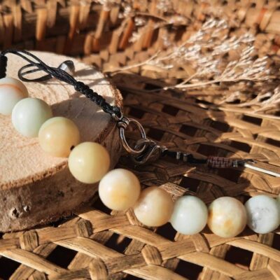Bracelet homme, ajustable, perles pierres naturelles Amazonite