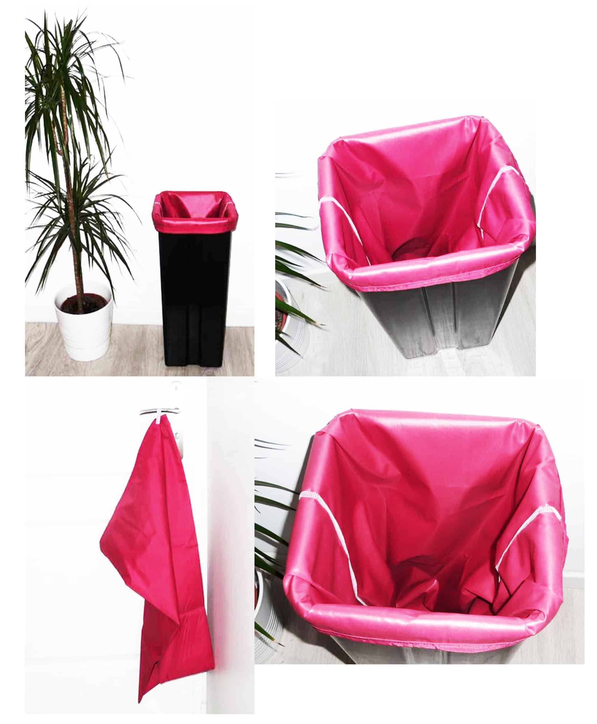 Sac poubelle lavable et réutilisable FUCHSIA (50L)