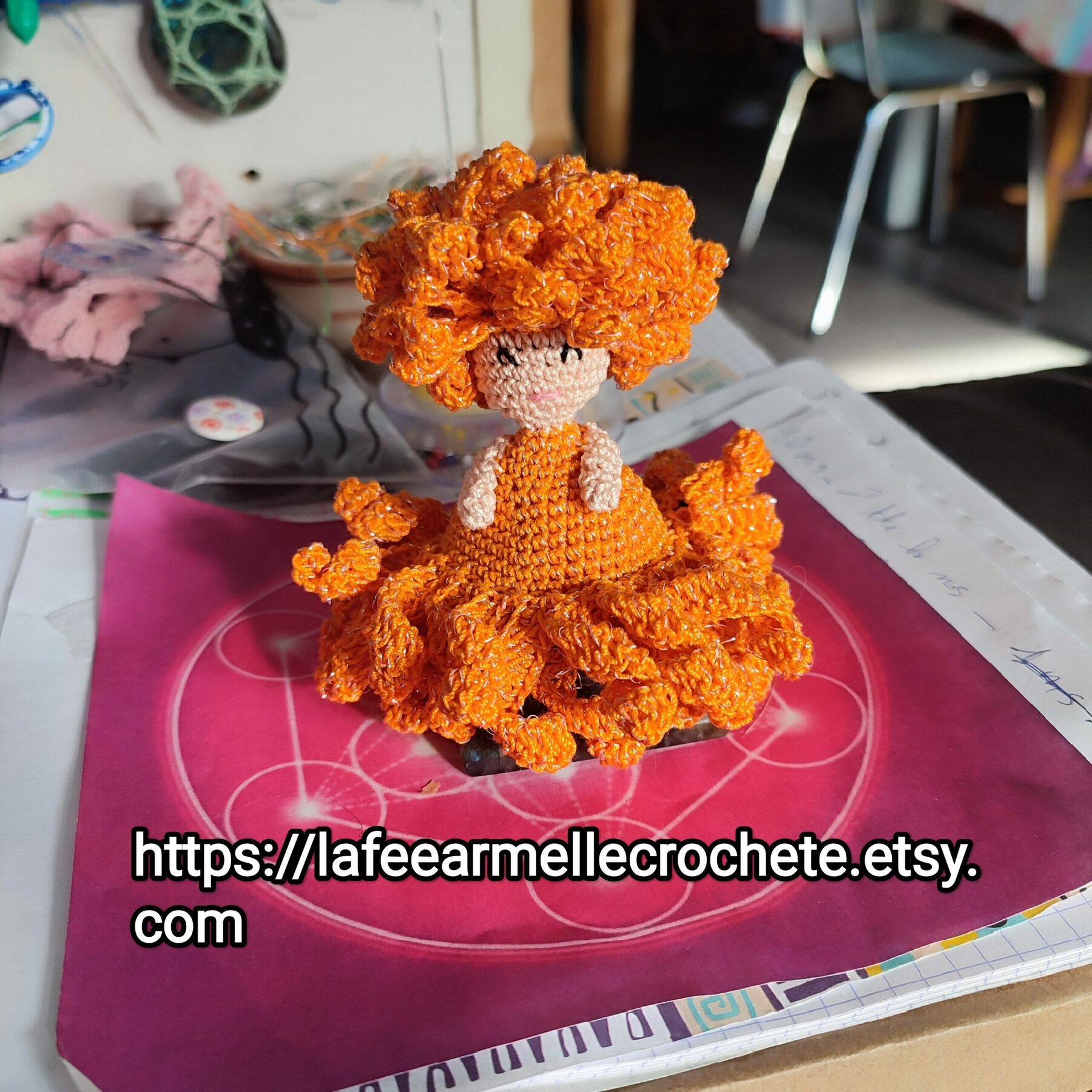 Poupée Chrysanthème réversible