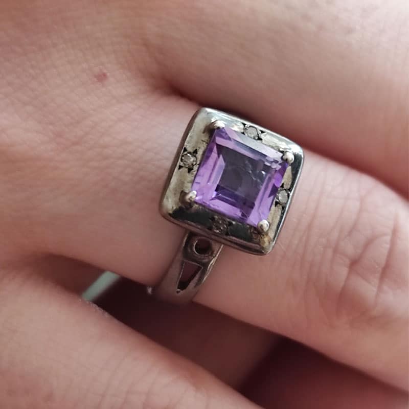 Bague Améthyste et Diamants de Télémaque 925 – Image 2