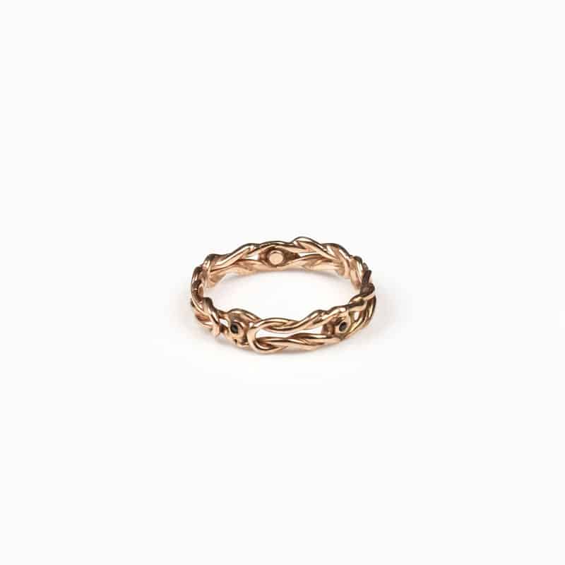 Bague Argent 925 Héraclès Full Tressée Or Rose