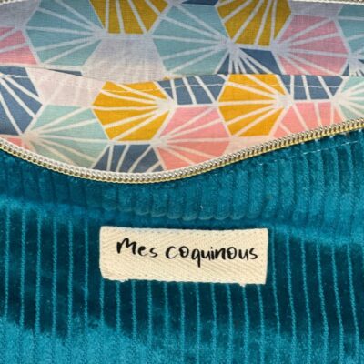 Sac banane en velours cotelé - bleu fait main