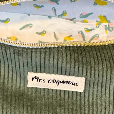 Sac banane en velours cotelé - kaki fait main