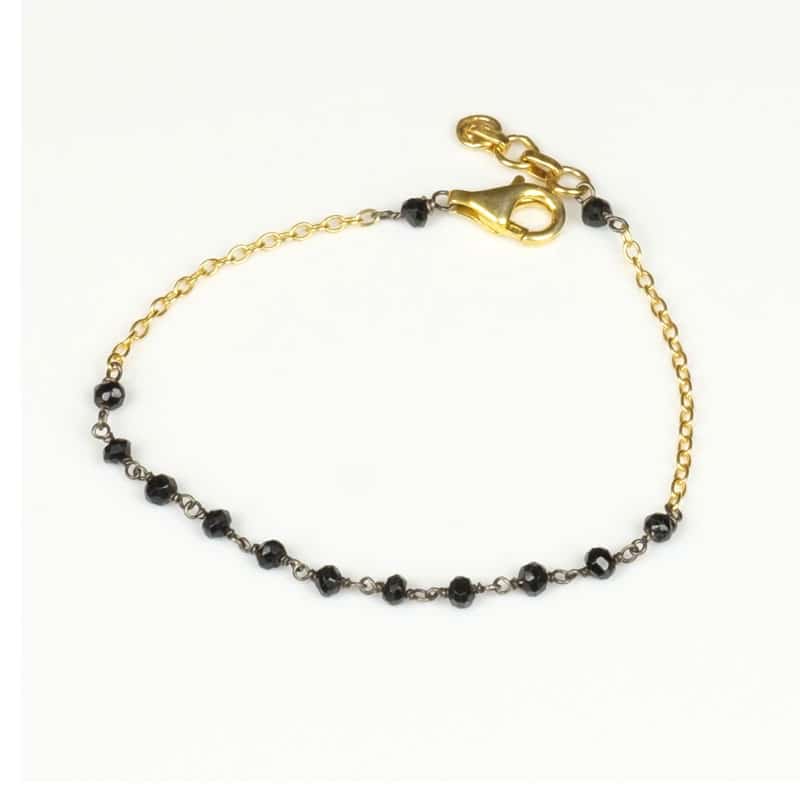 Bracelet Or Spinelles Noirs