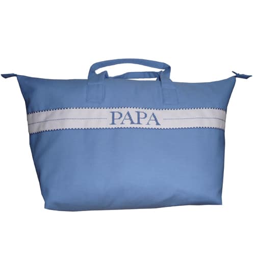 Sac de voyage personnalisable brodé main bleu
