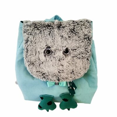 Sac à dos maternelle velours menthe clair