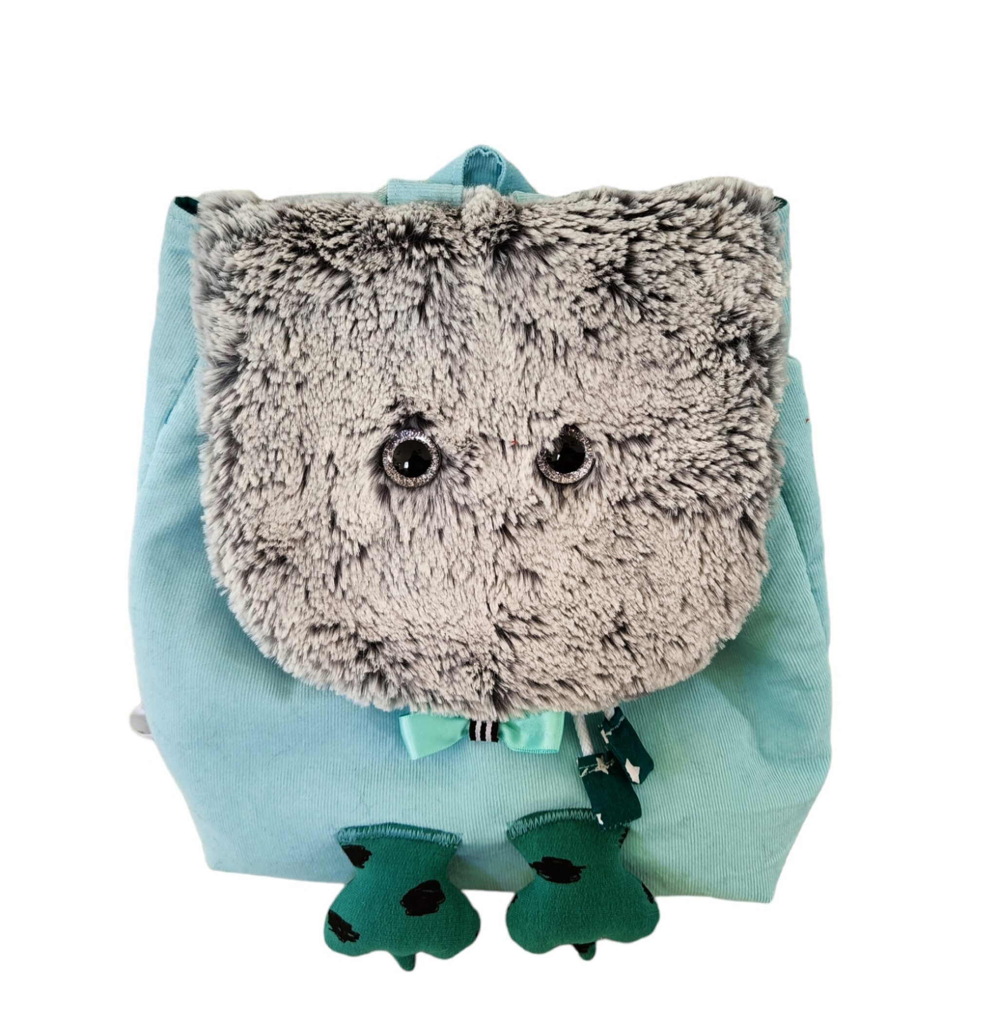 Sac à dos maternelle velours menthe clair