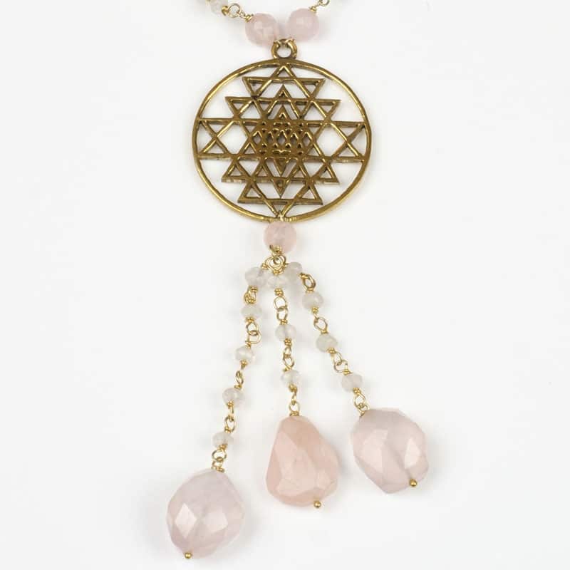 Sautoir Quartz Rose Sri Yantra – Image 3
