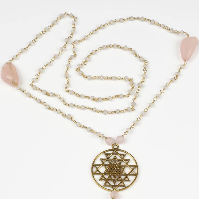 Sautoir Quartz Rose Sri Yantra – Image 2