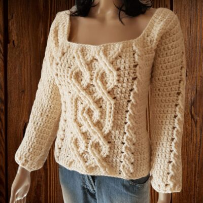 TUTO pdf / Pull Torsade Highland au crochet
