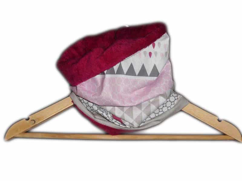Snood / tour de cou enfant ROSE METRIQUE